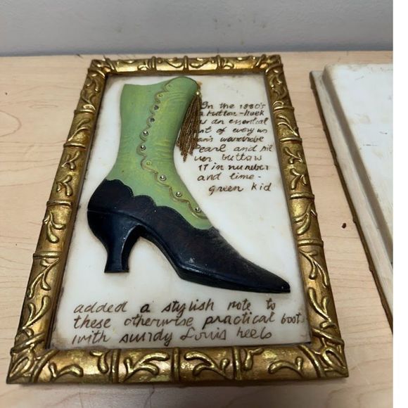 Vintage Victorian Framed Relief Porcelain Bisque Plaque Wall Decor Set (2) - Picture 3 of 11